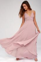 Madalyn Dusty Lavender Lace Maxi Dress | Lulus