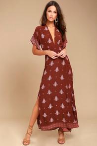 Faithfull The Brand Tuula Rust Red Print Maxi Dress