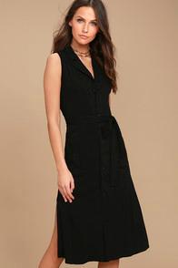 Lulus Rock Steady Black Shirt Dress