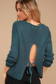 Olive & Oak Bali Slate Blue Sweater