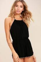 Lulus I Won't Give Up Black Romper