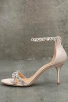 Jewel By Badgley Mischka Caroline Champagne Satin Heels