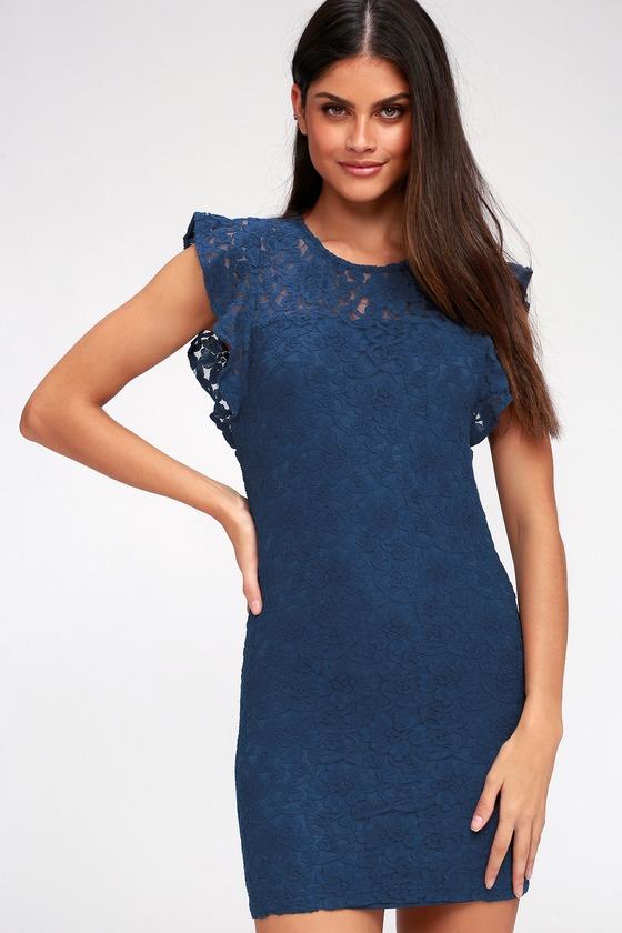 Jack By Bb Dakota Monae Navy Blue Lace Bodycon Dress | Lulus