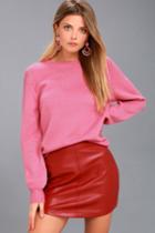 Lulus | Stylish Visions Pink Knit Sweater | Size Large
