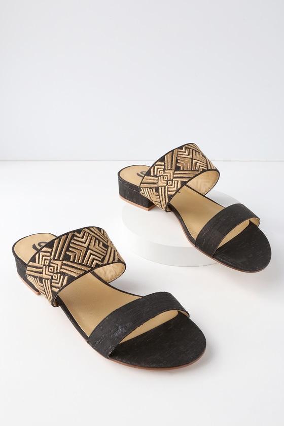 Sbicca Palazzo Black Cork Mules | Lulus