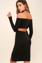Do & Be Sweet Fantasy Black Backless Off-the-shoulder Dress