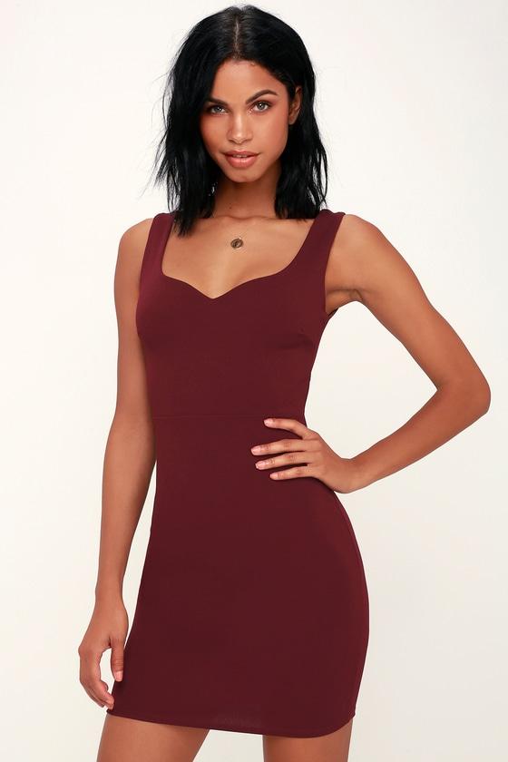 Count On It Burgundy Sleeveless Bodycon Dress | Lulus