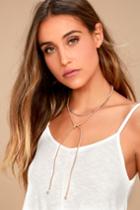 Lulus | Real Radiance Rose Gold And Tan Suede Wrap Choker Necklace | Vegan Friendly