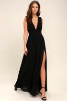Lulus Heavenly Hues Black Maxi Dress