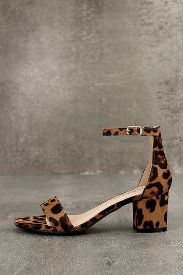 Bella Marie Rasine Leopard Suede Ankle Strap Heels | Lulus