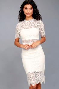 Lulus Remarkable White Lace Dress