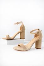 Audrina Nude Suede Ankle Strap Heels | Lulus
