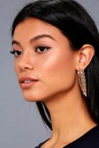 Lulus | Sweet And Shimmer Rose Gold Rhinestone Earrings