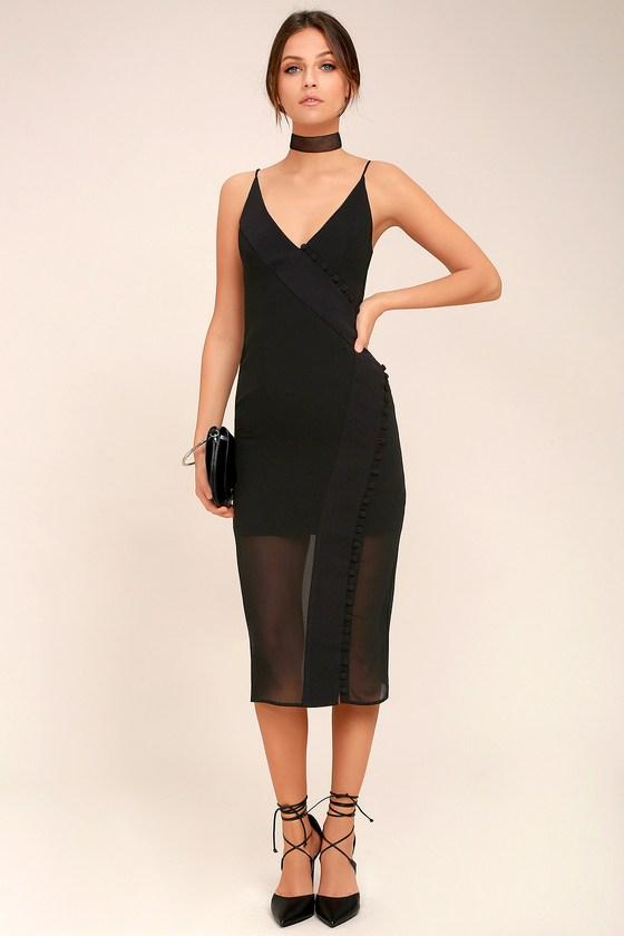 C/meo | Presence Black Sleeveless Midi Dress | Size Xx-small | 100% Polyester | Lulus