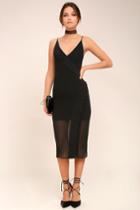 C/meo | Presence Black Sleeveless Midi Dress | Size Xx-small | 100% Polyester | Lulus