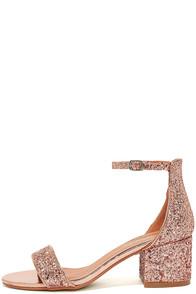 Betani Reunion Pink Glitter Ankle Strap Heels