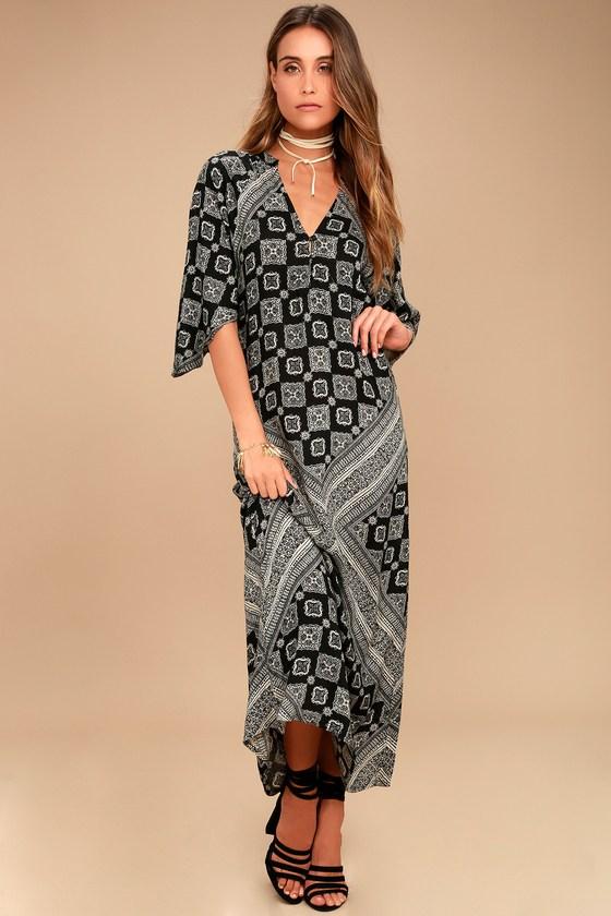 Amuse Society | Scorpio Black Print Maxi Dress | Size Small | Lulus