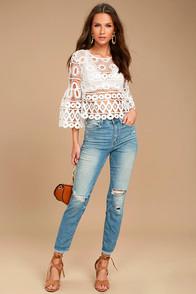 Sneak Peek Glory Days Light Wash High-waisted Distressed Jeans