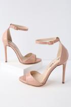 So Me Maxine Nude Patent Ankle Strap Heels | Lulus