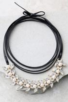 Lulus Bailamos Black Rhinestone Wrap Necklace
