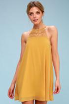 Tell Me Mustard Yellow Swing Dress | Lulus