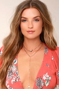 Lulus Sybella Rose Gold Layered Choker Necklace
