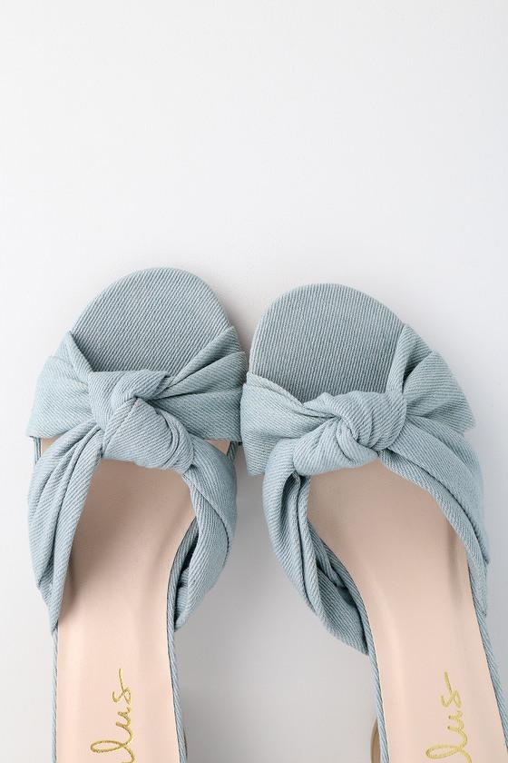 Luca Light Blue Denim Mules | Lulus