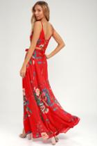 Bloom With A View Red Two-piece Maxi Dress | Lulus