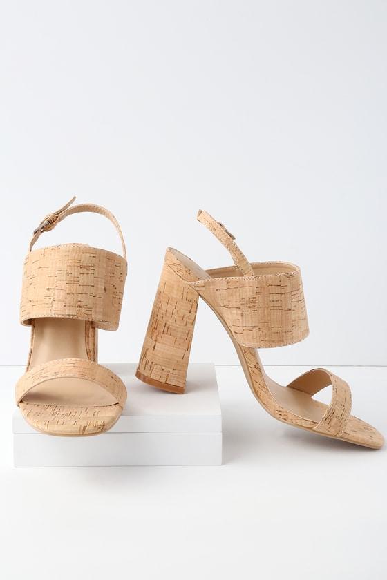 Lemon Drop By Privileged Emony Cork High Heeled Sandals | Lulus