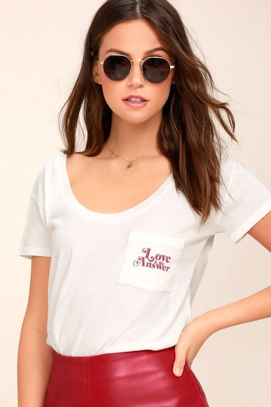 Amuse Society | It's The Little Things White Tee | Size Small | 100% Cotton | Lulus