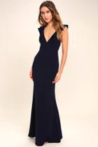 Lulus Perfect Opportunity Navy Blue Maxi Dress