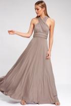 Tricks Of The Trade Taupe Maxi Dress | Lulus
