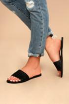 Soda | Marley Black Woven Slide Sandal Heels | Size 6.5 | Vegan Friendly | Lulus