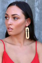 On A Loop Gold Geometric Earrings | Lulus