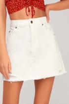 Rolla's Claudia White Distressed Denim Mini Skirt | Lulus
