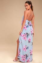 O'neill Milly Periwinkle Blue Floral Print Maxi Dress | Lulus
