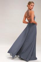 Strappy To Be Here Denim Blue Maxi Dress | Lulus