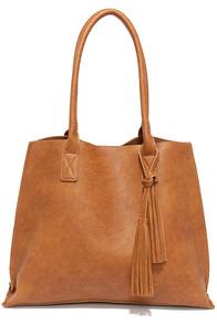 Lulus My Turf Tan Tote