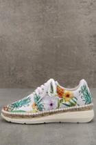 Free People | Jackson White Tropical Print Espadrille Sneakers | Size 36/5.5 | Lulus