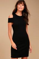 Bb Dakota Diem Black Cold Shoulder Dress