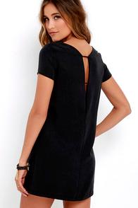 Lulus Mumbai The Way Washed Black Shift Dress
