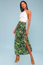 Lucy Love Hyde Beach Blue And Green Tropical Print Maxi Skirt | Lulus