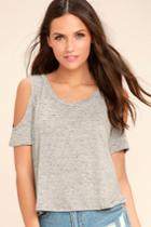 Lush | Sunday Afternoon Grey Crop Top | Size Small | Lulus