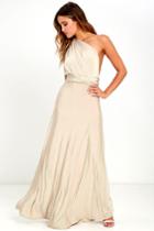 Always Stunning Convertible Beige Maxi Dress | Lulus