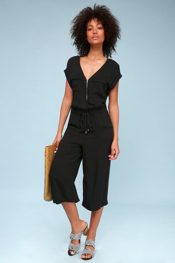 Olive + Oak Zariah Black Culotte Jumpsuit | Lulus