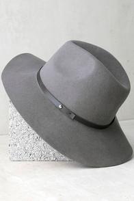 Lulus Wander About Grey Wool Fedora Hat