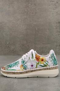 Free People Jackson White Tropical Print Espadrille Sneakers