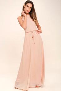 Lulus Be Mellow Peach Maxi Dress