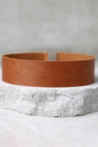 Vanessa Mooney Violet Orange Leather Choker Necklace