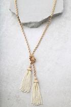 Lulus In My Thoughts Gold And Ivory Wrap Necklace